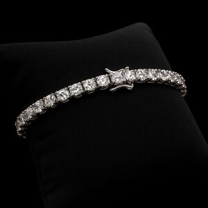 925 Silver, 14.40CTW Moissanite Tennis Bracelet